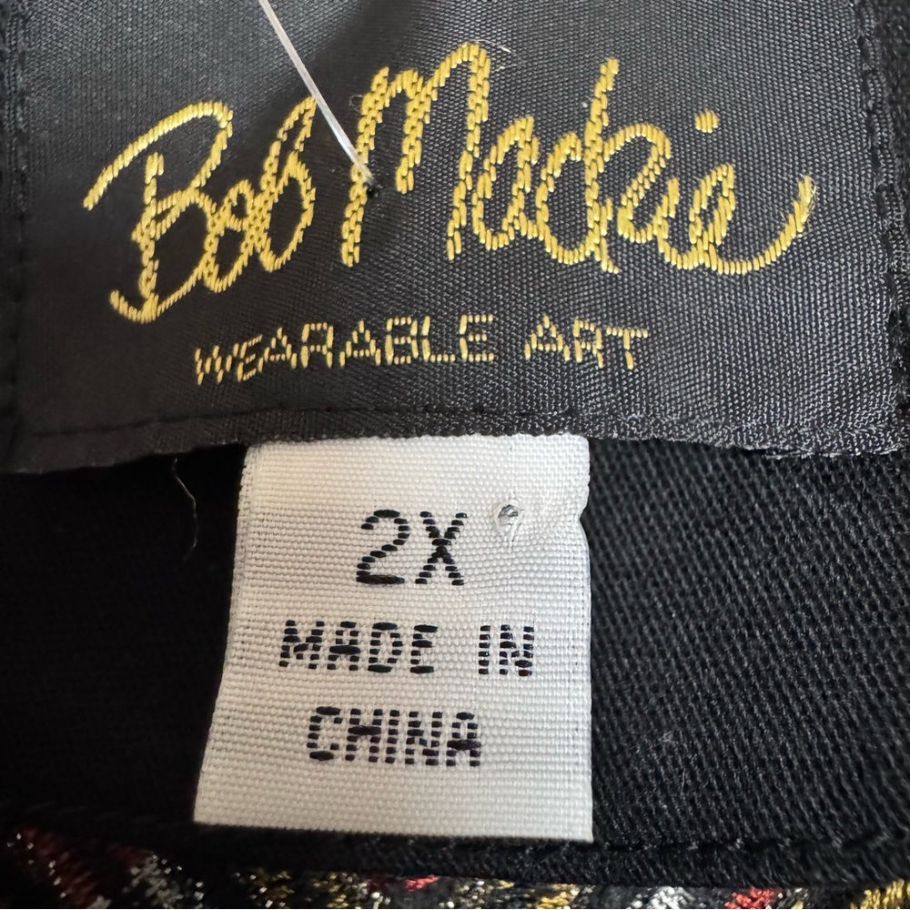 Bob Mackie Black Jacket Size 2X Wearable Art Embroidered 3/4 Sleeve SOUTHWEST - Picture 12 of 13